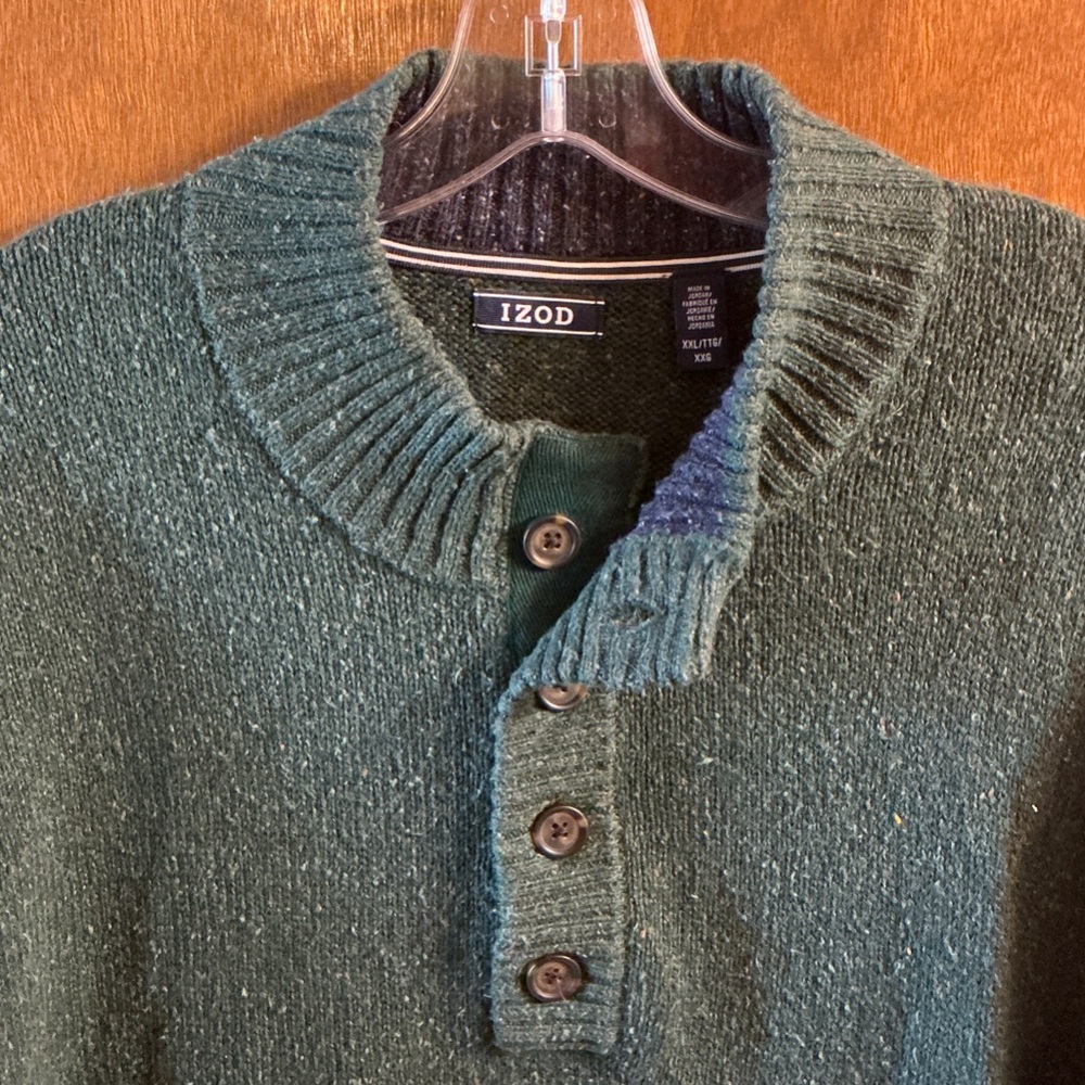 IZOD Men's Forest Green Zip-Up Sweater